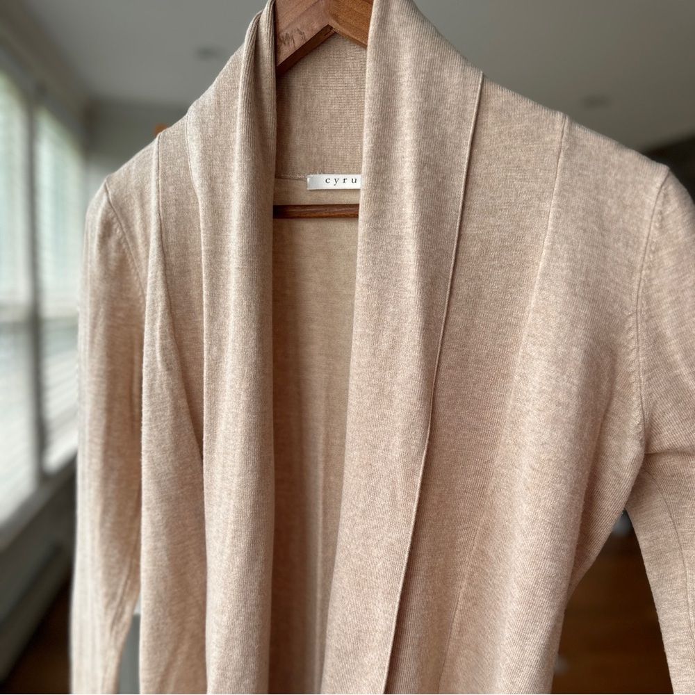 Cyrus Draped Open Cardigan with Shawl Collar, straight cut & loose fitting